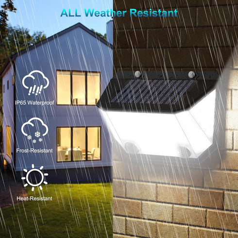 Kasonic 122 LEDs Solar Lights Outdoor, Ultra-Bright Motion Dual-Sensor Wall Lights with 300 Wide Angle, Cool White-2