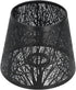 Wrought Iron Lamp Shade - Carved Forest Tree Shaped E27 Mini Lampshade for Bedroom Decor (Black)