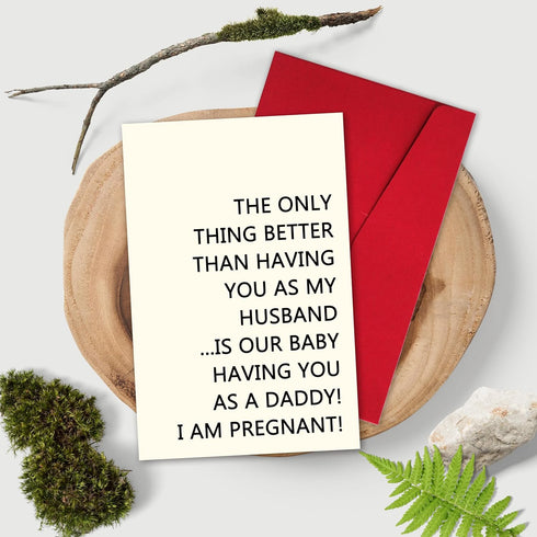 Bewoow Heartfelt Pregnancy Announcement Card for Husband - Romantic We're Pregnant Gift, Father's Day Card, Baby Reveal