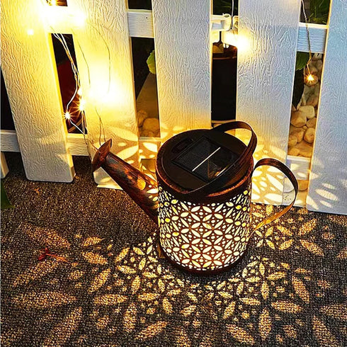 Solar Watering Can with Lights, Outdoor Garden Decor, Waterproof Hanging Lantern Landscape Lights