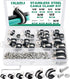 50PCS Stainless Steel Cable Clamps Assortment Kit with Screws, 7 Sizes 1/8" to 3/4" Rubber Coated Insulated