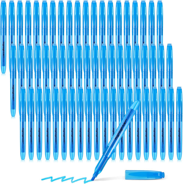 Fuutreo 60 Pack Pastel Highlighters, Bright Color Chisel Tip Dry Quickly Safe Pens for Adults Home School Office (Blue)