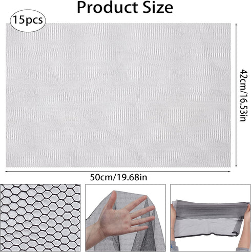 15 19.7 16.5 Inch Black Pcs Hair Stretch Weaving Net, x Deluxe Triple Helix Weaving Mesh, Treated Hair Net Accessories