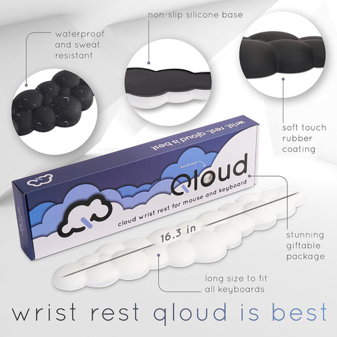 Qloud Cloud Wrist Rest for Keyboard – Rainbow Cloud Palm Rest Pad – Gaming Wrist Rest for Computer Keyboard