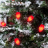25PK C7 Christmas LED Replacement Bulbs C7 Ceramic Red LED Bulb 0.6W E12 Base for Outdoor Indoor Christmas Decor