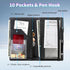 Generic Book,5.5x9 Inch Server Book,Waitress Leather Large Capacity Organized with Zipper Pocket + Elastic Band,Fit