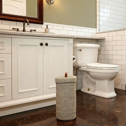 3 Handmade Cotton & Jute Toilet Paper Holder Woven Toilet Paper Stand & Storage Basket with Lid, Freestanding Organizer