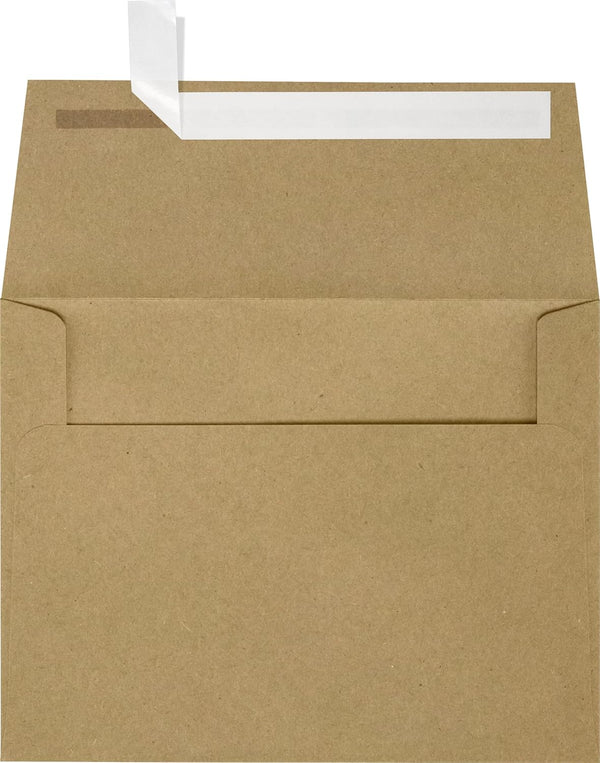 LUXPaper A6 Invitation Envelopes | Grocery Bag Brown | 4 3/4" x 6 1/2" | 70lb. Text | Peel & Press | 50 Qty