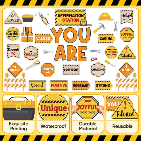 Sets Set Construction Bulletin Board Decoration Construction Affirmation Station Bulletin Board Inspirational