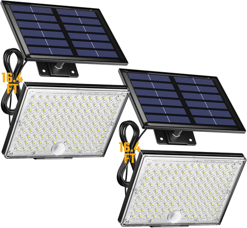 SUPERDANNY Solar Outside Lights with 113 Bright LEDs 7000K, Motion Sensor Outdoor