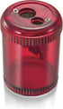 OIC Double Barrel Crayon Sharpener-8/BX Manual Pencil Sharpener, Translucent Red 8 Count by Officemate OIC