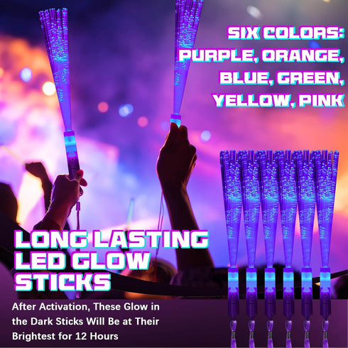 36 3 Skylety Pcs Fiber Optic Wand, LED Fiber Optic Wand with Light Modes, Glow Fibers Optics Sticks for Wedding Neon