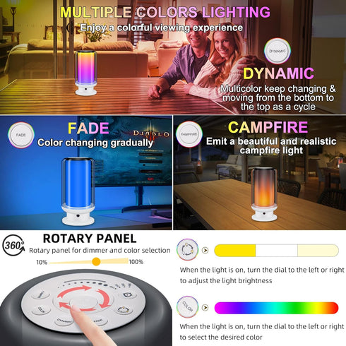 Setting,Multi-Colors Dimmable Room(White-2Pack) LUXSWAY Bedside Table Lamps with Remote Control,Desk Lamps with Timer