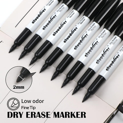 72 Pack 0.7mm, cloudriver Dry Erase Markers Ulta Fine Tip, Black Whiteboard Marker, Low Odor, For Office And Home
