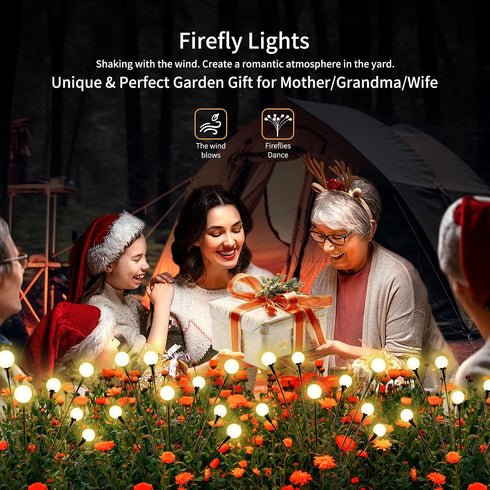 vignuto 4 Pack 32 Solar Lights Outdoor Waterproof of LEDs Garden Patio Firefly Decoration Unique Gifts Women