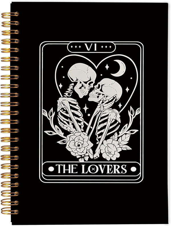 Gothic Spiral Notebook, Couple Journal for Women Men Writing, 8.3×5.5 Inch