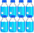 Irenare 8 Pieces Media Storage Bottles, 1000 ml Borosilicate Glass, Round Graduated with Blue GL45 Screw Cap