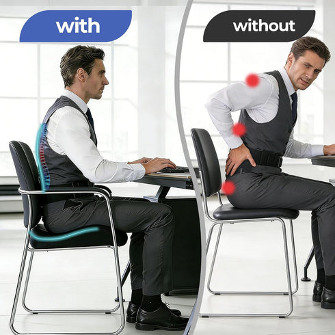 BANKQF Tailbone Seat Cushions for Office Chairs & Car, Ergonomic Memory Foam Seat Cushion with Breathable Holes