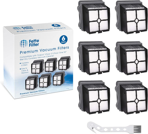 Fette Filter - HEPA Filters Compatible with Tineco iFloor 3/Floor One S3/S5/S5 Pro, Wet Dry Vacuum Cleaner, Includes 6