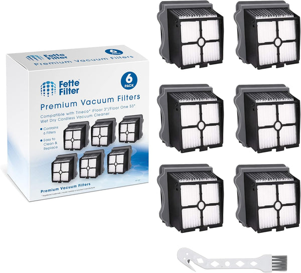 Fette Filter - HEPA Filters Compatible with Tineco iFloor 3/Floor One S3/S5/S5 Pro, Wet Dry Vacuum Cleaner, Includes 6