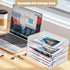 Clear Stackable Paper Trays 4 Pack, Desktop Racks with File Bags for Books, Magazines, and A4 Size Paper