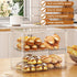 2 Countertop, 15.3" 9.8" 11.4" JOYZAN Pastry Display Case, Tier Bread Box for Kitchen Acrylic Bread Container
