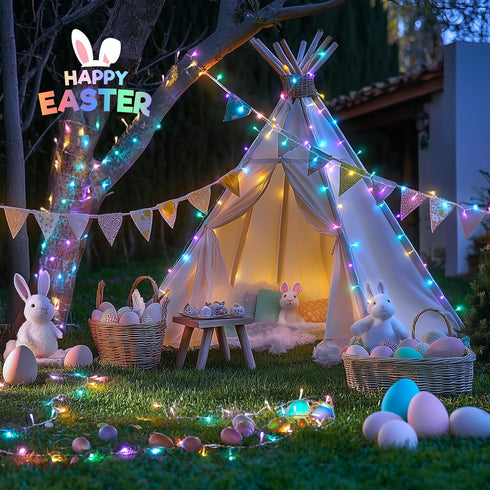 400 132FT 8 JMEXSUSS LED Easter Lights Indoor Outdoor, Easter String Lights Plug in, Modes Colorful Christmas Light