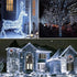 Wotilzeen 100FT 300 8 LED Christmas String Lights Outdoor Tree Lights Green Wire Twinkle Lights for Bedroom with Modes