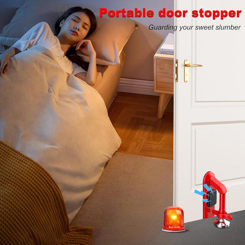 80dB Portable Alarm Door Stopper - Anti-Theft Security Alarm Door Stoppers for Bottom of Door, Adjustable and Easy
