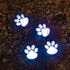 Paw Print Solar Outdoor Lights - Set of 4 Waterproof Dog Paw Lights for Garden Pathway Lighting