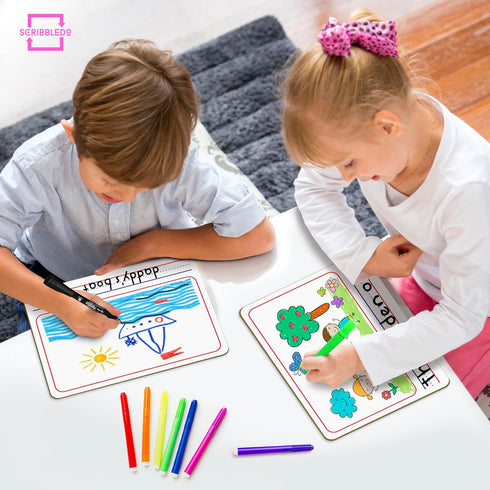 Double Sided Whiteboard 9”x12” Story Lined Dry Erase Board for Kids Writing Board, Practice Drawing for Age 3-5
