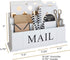 BLU MONACO White Wooden Mail Organizer, 3-Tier Desk Organizer, Rustic Country Mail Sorter for Kitchen or Office