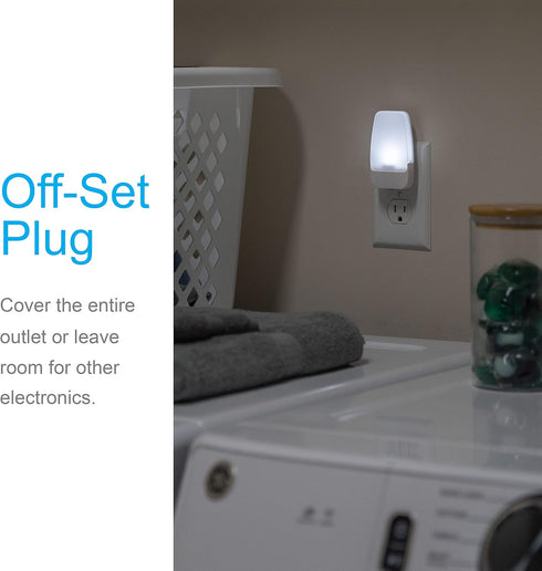 55991, 2 Pack GE LED Night Lights Plug Into Wall, Dusk to Dawn Sensor, Ambient Lighting, Dorm Room Essentials, Bathroom