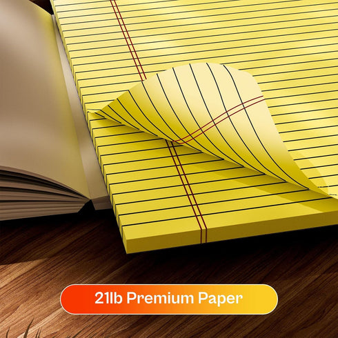 Legal Pads 8.5 x 11 Wide Ruled, 2 Pack, Canary Yellow Lined Paper, 30 Sheets Per Pad, Ideal for Office, Home, School