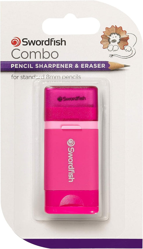 Swordfish “Combo” Pencil Sharpener and Eraser – Pink