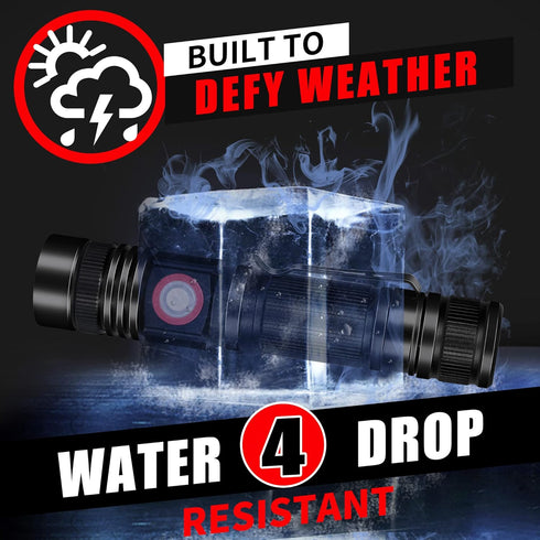 2000 DARKBEAM LED Flashlight Rechargeable USB High Lumens, Small and Bright Pocket Flashlights, Focus Adjustable Water