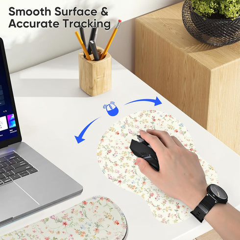 Set Set KM-39 Wrist Rest Support for Mouse Pad Keyboard Circle Coaster Gaming Mouse Pad Ergonomic Gel Memory Foam