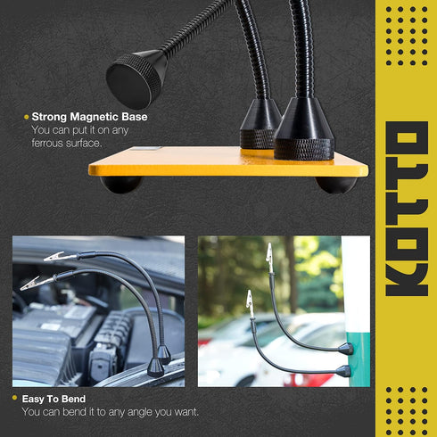 2 Pack Magnetic Flexible Gooseneck Metal with Alligator Clips, Helping Hands Tool for Soldering and Crafts