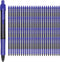 Gel Pens, 100 Pack Blue Fine Point Pens, No Smear Ink for Left Hand, Retractable Rollerball for Smooth Writing, 0.5MM