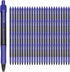 Gel Pens, 100 Pack Blue Fine Point Pens, No Smear Ink for Left Hand, Retractable Rollerball for Smooth Writing, 0.5MM