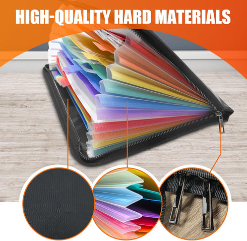 Fireproof Accordion File Organizer, Portable Document Holder for Important Papers, Waterproof Binder for A4