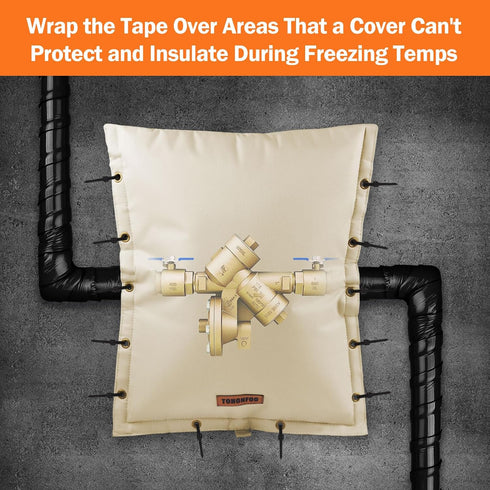 3 in Pipe Insulation Tape - Weather Resistant Foam Insulation Wrap for Outdoor Water Pipes