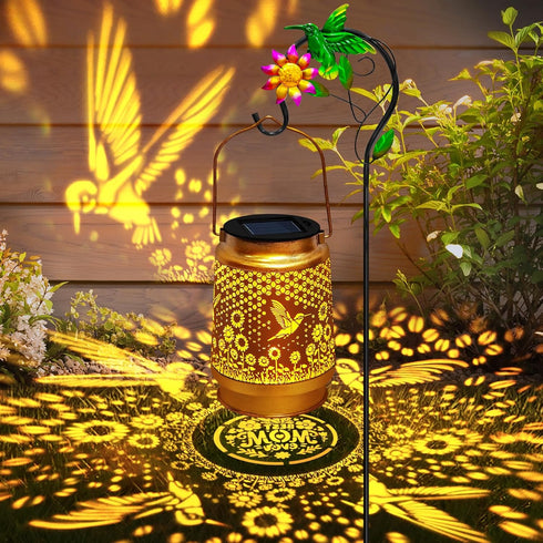 Hummingbird Hook,Hummingbird Mothers Day Gifts Solar Lanterns Outdoor Waterproof with Shepherd Garden Decor Birthday