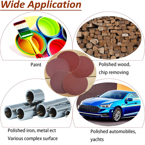 Premium 60 PCS 6" PSA Sanding Discs, 10 Each of 80 100 120 180 240 400 Grit for DA Sander
