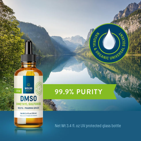 DMSO (Dimethyl Sulfoxide) 99.9% Pharmaceutical Grade 3.38oz - Glass Bottle with Dropper