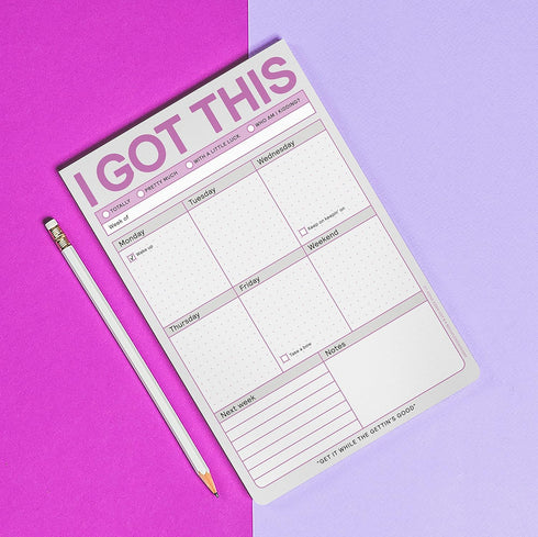 Knock Knock I Got This Pad, To Do List Notepad, Daily Planner Pad & Funny Home Office Supplies, 6 x 9-inches