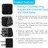 Europe to US Plug Adapter, EU/UK/AU/CN/JP/Asia/Italy/Brazil to USA (Type A & B) Travel Adapter