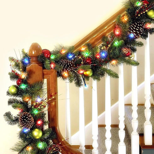 50 16.4Ft String Lights with Timer, Christmas Outdoor String Lights LED Waterproof Lights for Xmas Tree Wreath Garland