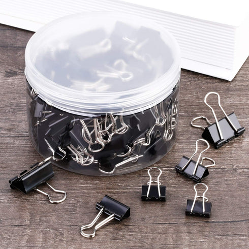 TecUnite 150 Pcs Binder Clips, Assorted Sizes, Large, Medium, Small, Office Supplies