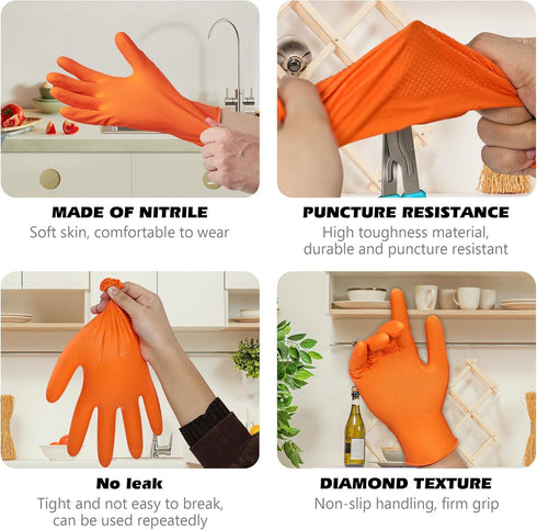 General Medi Nitrile Industrial Gloves with Raised Diamond Texture